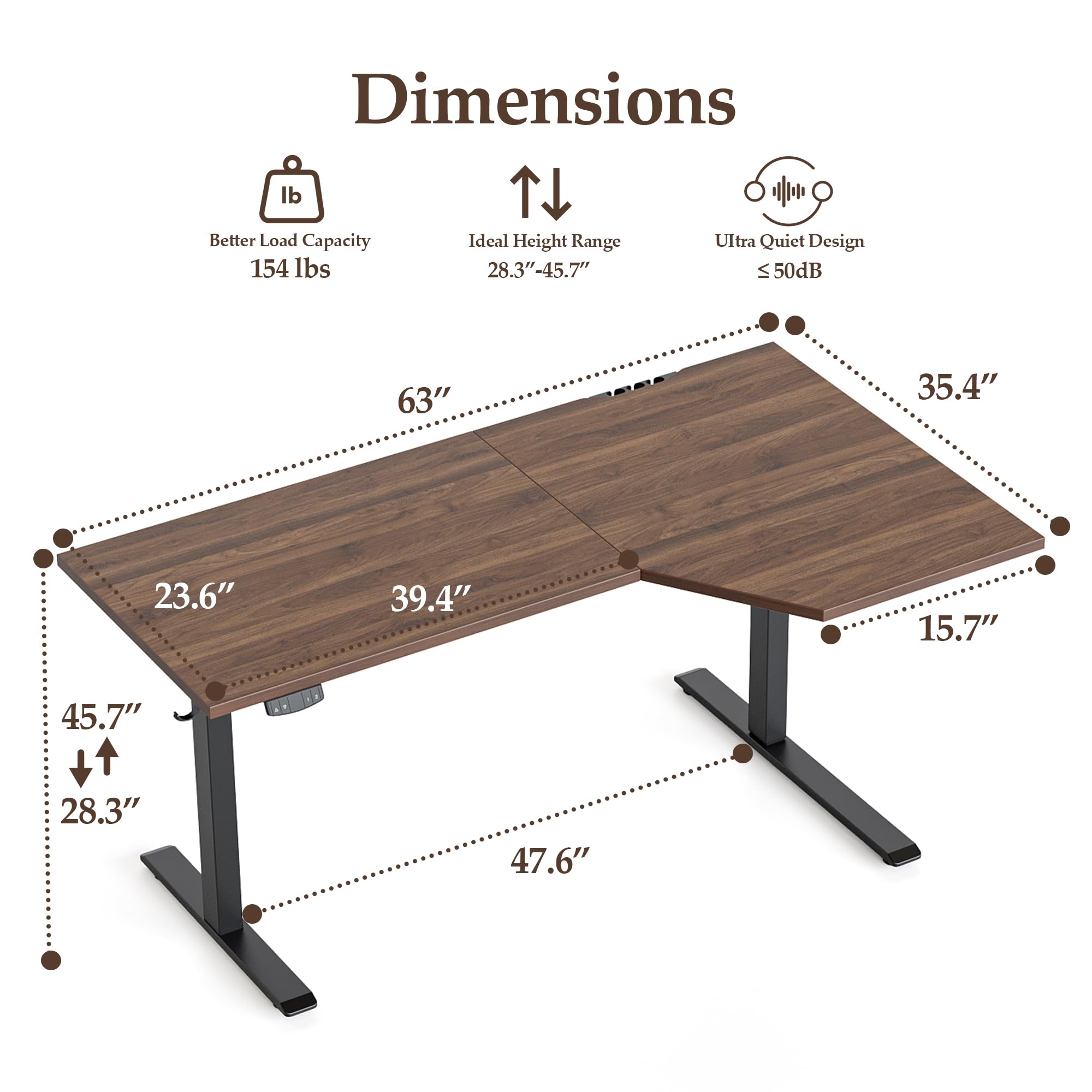 Amazon.com: Klicelor L Shaped Standing Desk 63 x 35.4 Inch